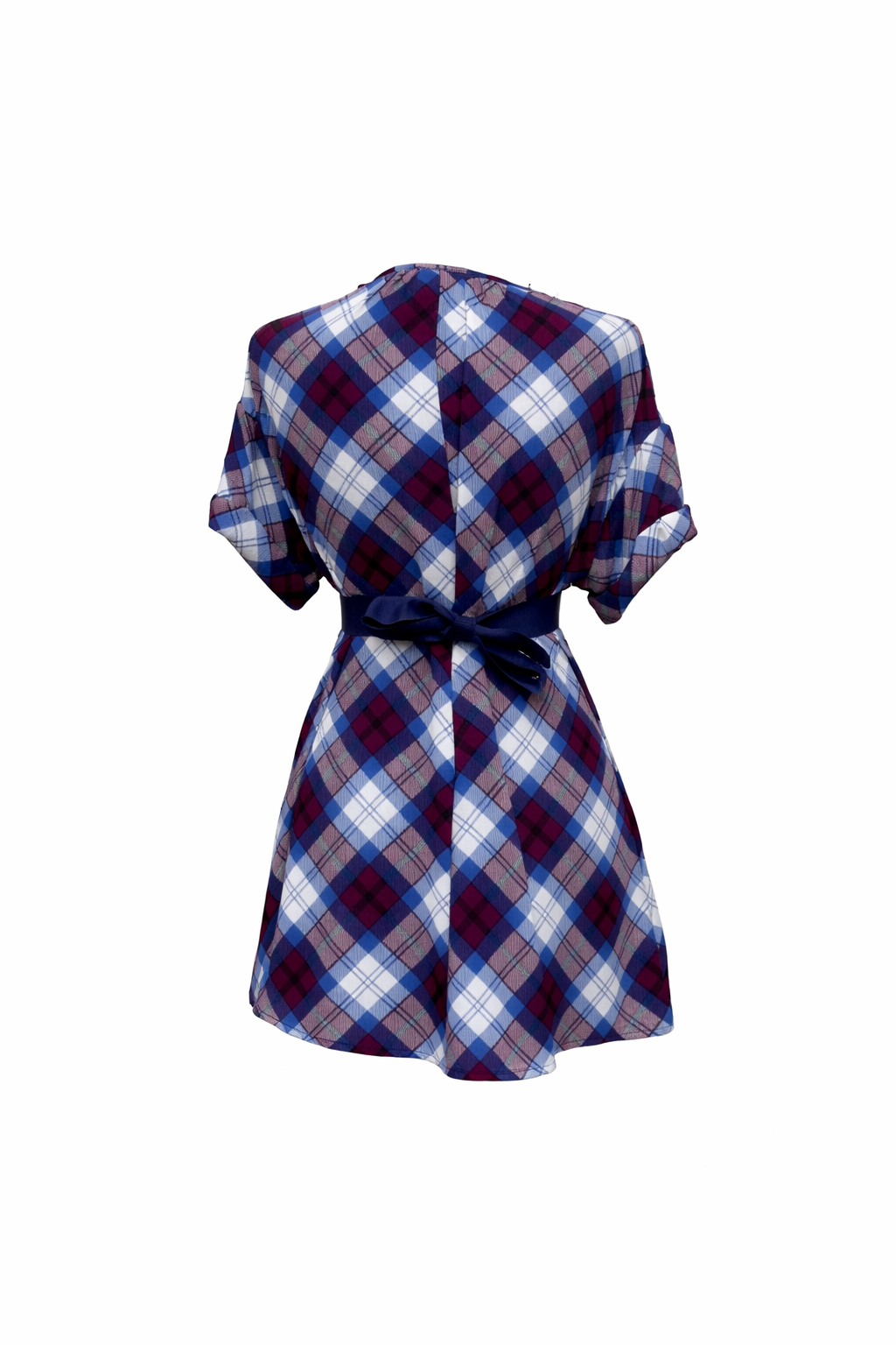 CRISTINAEFFE – Abito Plaid con Dettaglio Satin